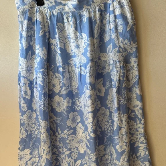 C&C California  100% linen Blue and White Women's Skirt Size XL - Picture 4 of 11